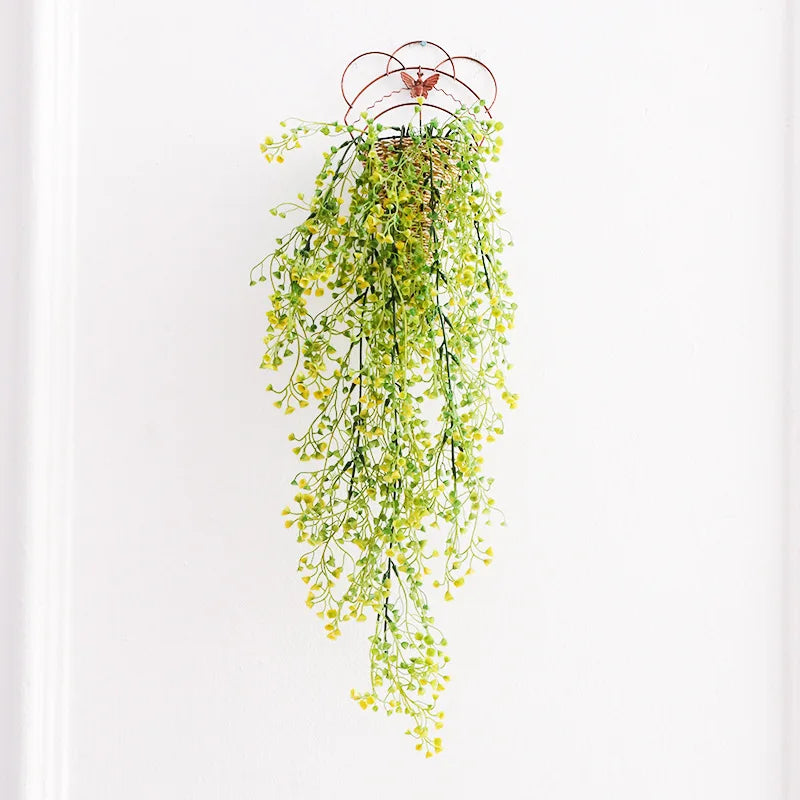 panier suspendu tressé plante artificielle soie vigne naturelle mariage anniversaireintérieur rustic déco