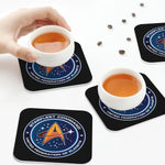 sous verres starfleet command logo étoiles noir antidérapants moderne cuisine restaurant bar