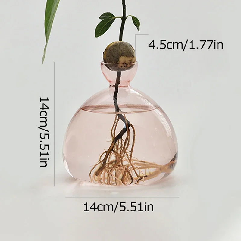 vase moderne transparent rose bleu vert jaune marbré petite grande