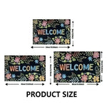 tapis d'entrée moderne lettres blanches noir cœur texte 50x75cm 60x90cm 80x120cm