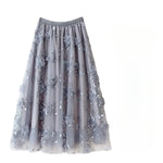 jupe rose fleurs relief tulle élastiquée printemps été féminine élégante romantique coton polyester junior