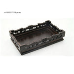 support bois sculpté classique noir vases pierres décorations