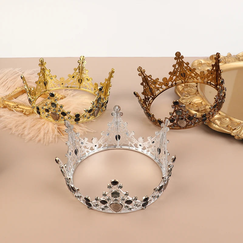 couronne or argent strass baroque élégante adhésive décoration fête princesse baby
