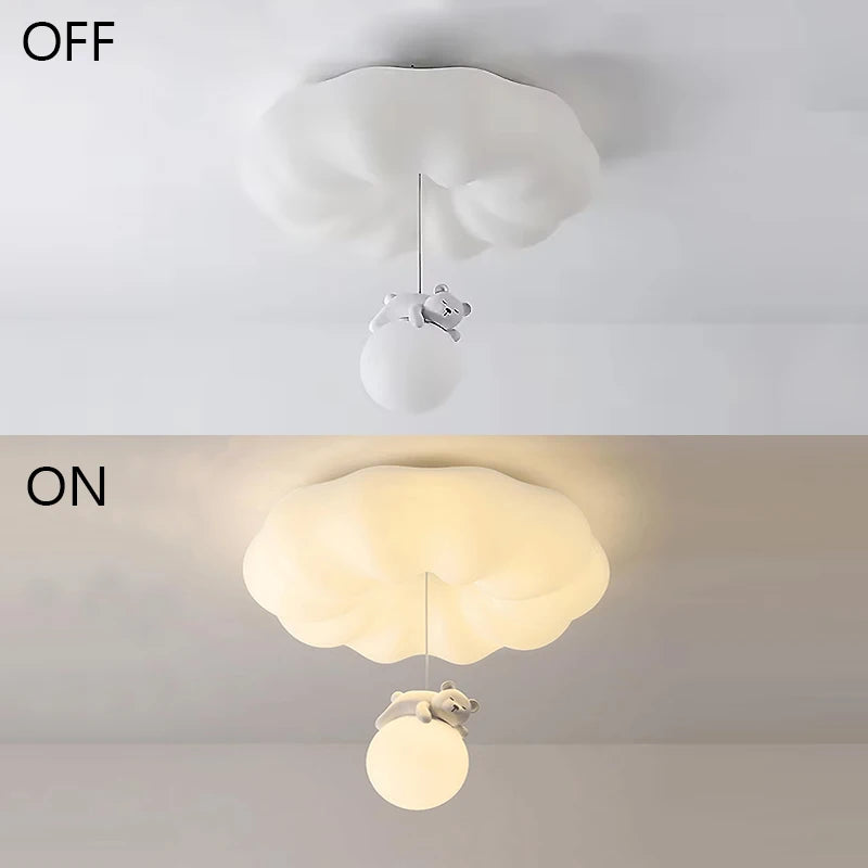 plafonniers led tricolore nuages étoiles enfantins moderne blanc bleu beige
