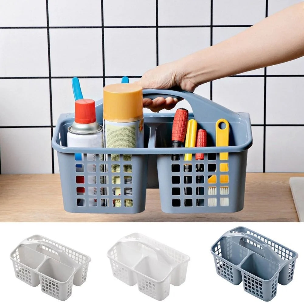 panier rangement multifonction plastique gris blanc ajouré moderne utilitaire épices savons outils nettoyage