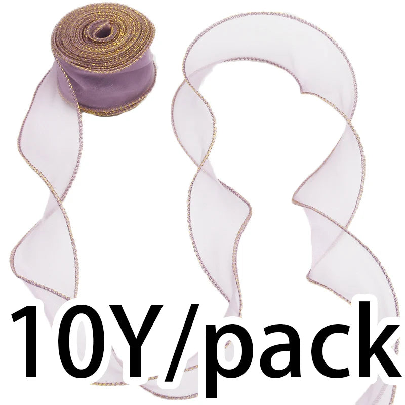 ruban organza bordure dorée classique rouge rose clair beige décoration gâteau boîte cadeau emballage