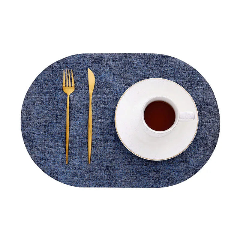 tapis table rectangulaire faux cuir effet lin moderne cuisine salle manger