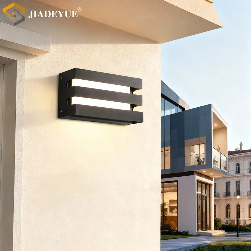 appliques murales modernes led ip65 étanches noir blanc vis aluminiumextérieur balcon couloir
