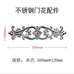 ornement métallique doré floral art nouveau baroque fixations invisiblesextérieur maison deco porte fleuri geometrique