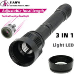 lampe torche tactique led rouge night vision astronomie texturée moderne noire rechargeable zoomable