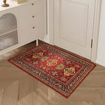 tapis rouge géométrique antidérapant durable maison living room