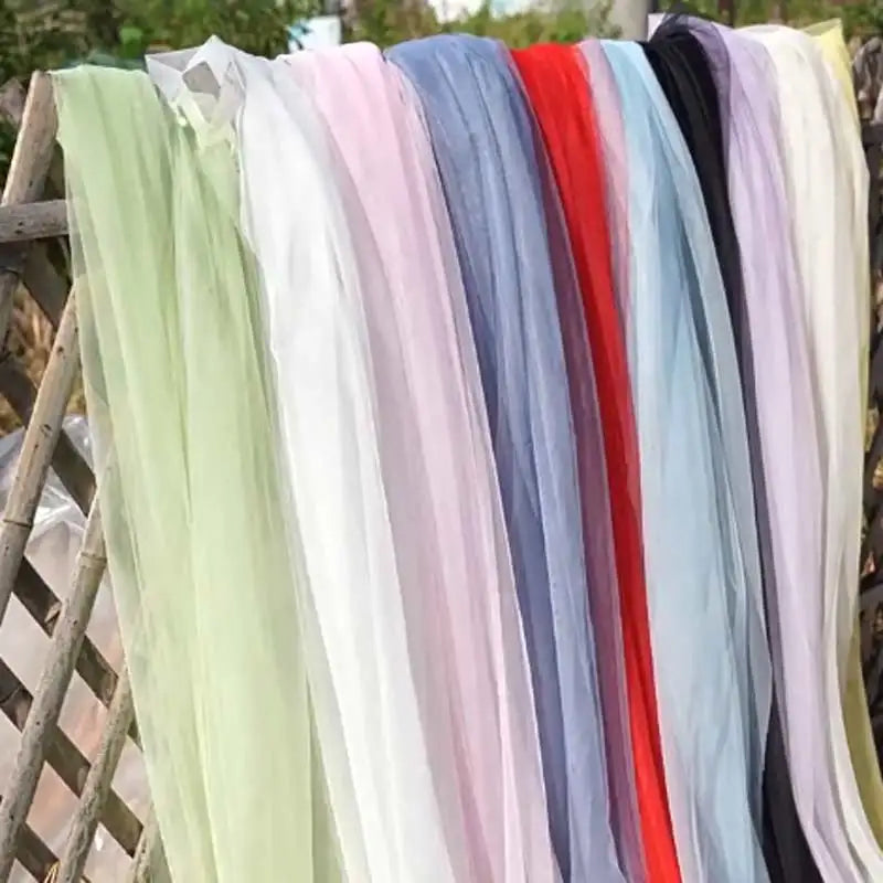 ruban mariage vert clair blanc gris moderne élégant tulle fin translucide haute qualité antidérapant