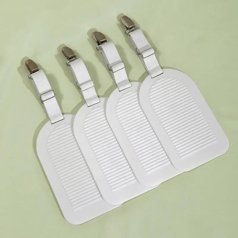 clips fixation élastiques blancs rayures horizontales tapis refroidissement drap lit pratique moderne