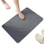 tapis bain antidérapant 40x60cm motifs ondulés gris foncé vert moderne