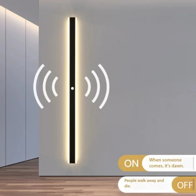 lampe murale led moderne noire 30cm 60cm 80cm 100cm 120cm 150cm ip65