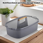 panier rangement portable moderne gris blanc bleu outils cuisine salle bain douche multifonctionnel plastique