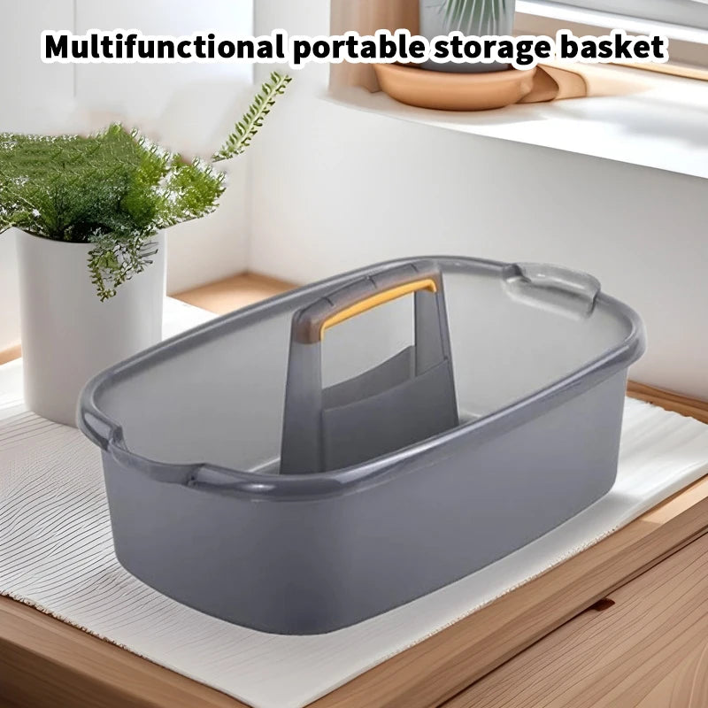 panier rangement portable moderne gris blanc bleu outils cuisine salle bain douche multifonctionnel plastique