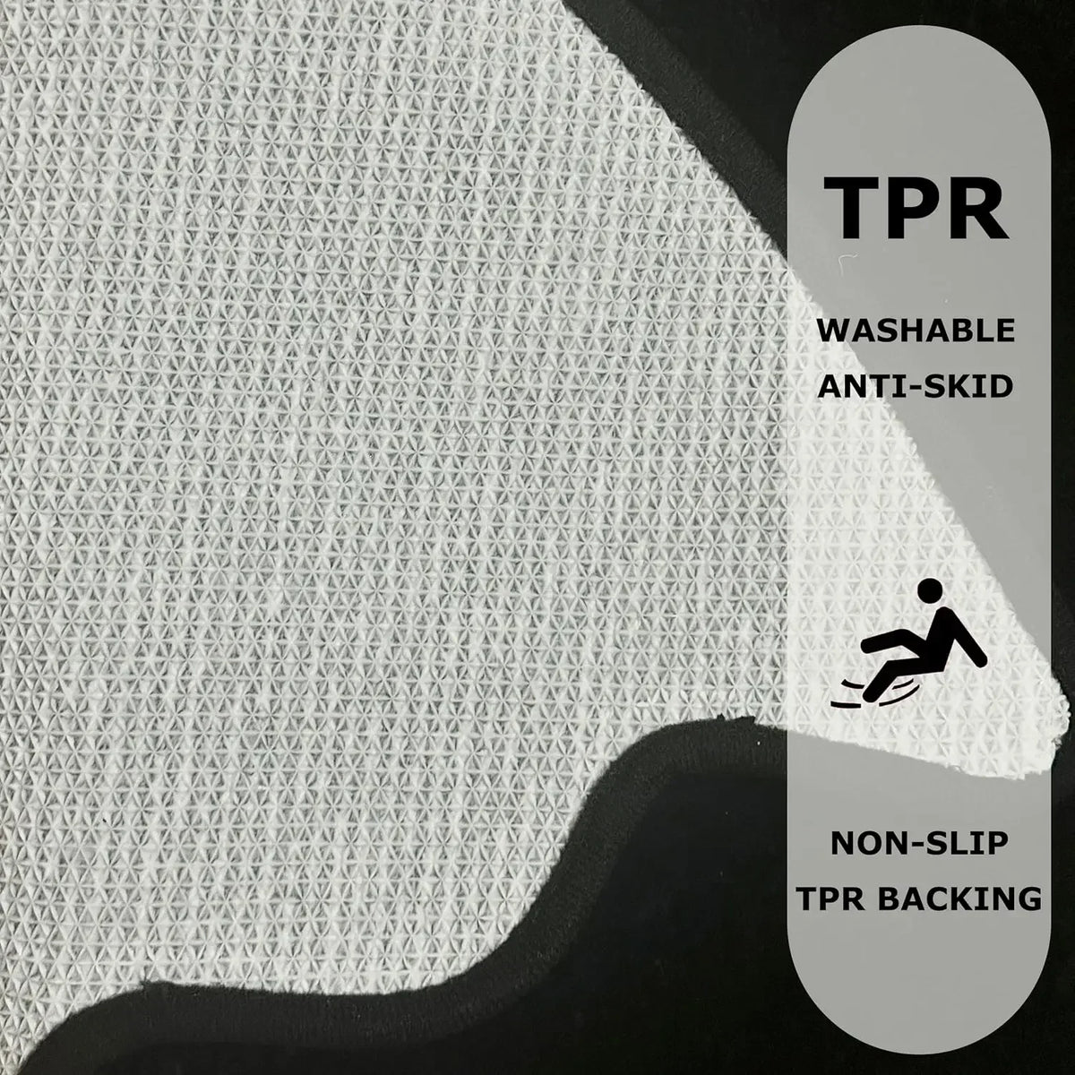 tapis daim noir moderne antidérapant lavable machine salle bain cuisine sol abstrait 40x60cm 50x80cm