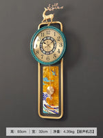 horloge murale moderne or noir figurine cerf abstraite décoration chambre salon