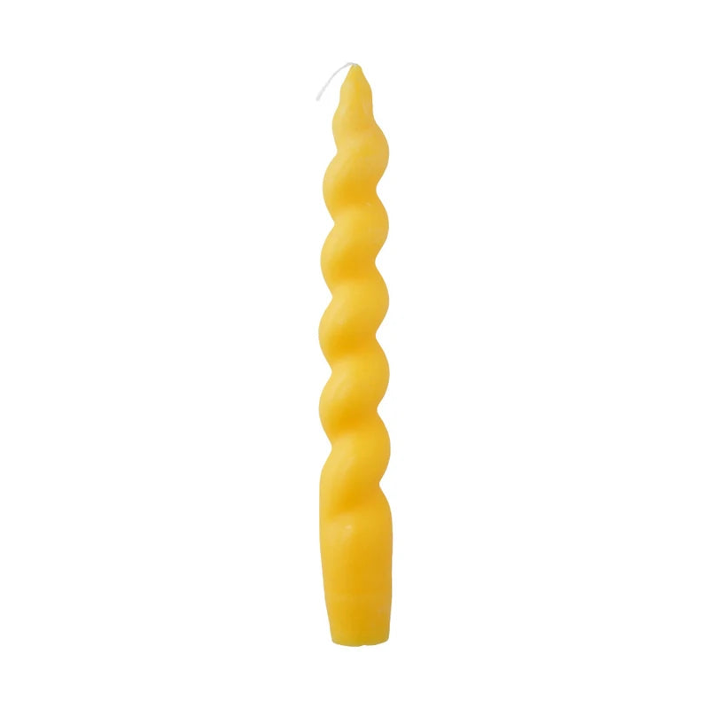 bougies parfumées vert pastel jaune rose blanches twistées moderne support nœud anniversaire décoration maison