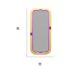 miroir moderne coloré jaune bleu rouge violet rond brillant yeillets
