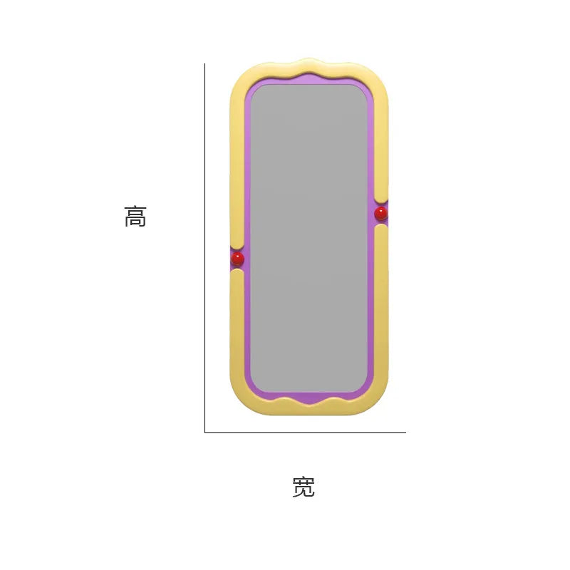 miroir moderne coloré jaune bleu rouge violet rond brillant yeillets