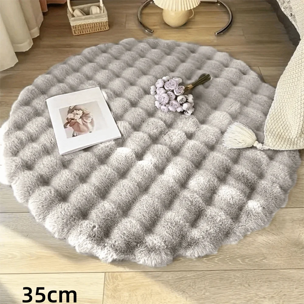 coussin doux blanc gris rose vert peluche moderne diametre 35cmwasher