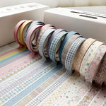 rubans adhésifs décoratifs vintage motifs floraux textes géométriques couleurs variées kawaii 35cm