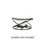 bougeoir moderne transparent blanc doré noir aromathérapie support métallique rond chauffe bougie bien être
