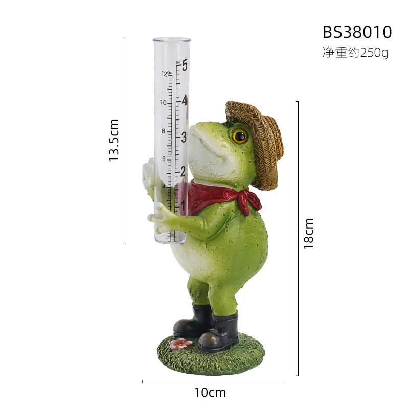 thermomètre décoratif résine oiseau cardinal chouette grenouille rouge vert marronclairextérieur jardin animalier
