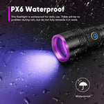 lampe torchon uv rechargeable led noire violette indicateur charge type