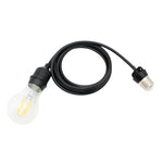 ampoule filament noir transparent moderne câble e27 étanche 1m 5m rond lisse