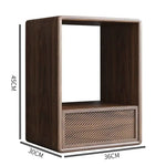 meuble modular bois clair grille moderne poignées vases bougies livres