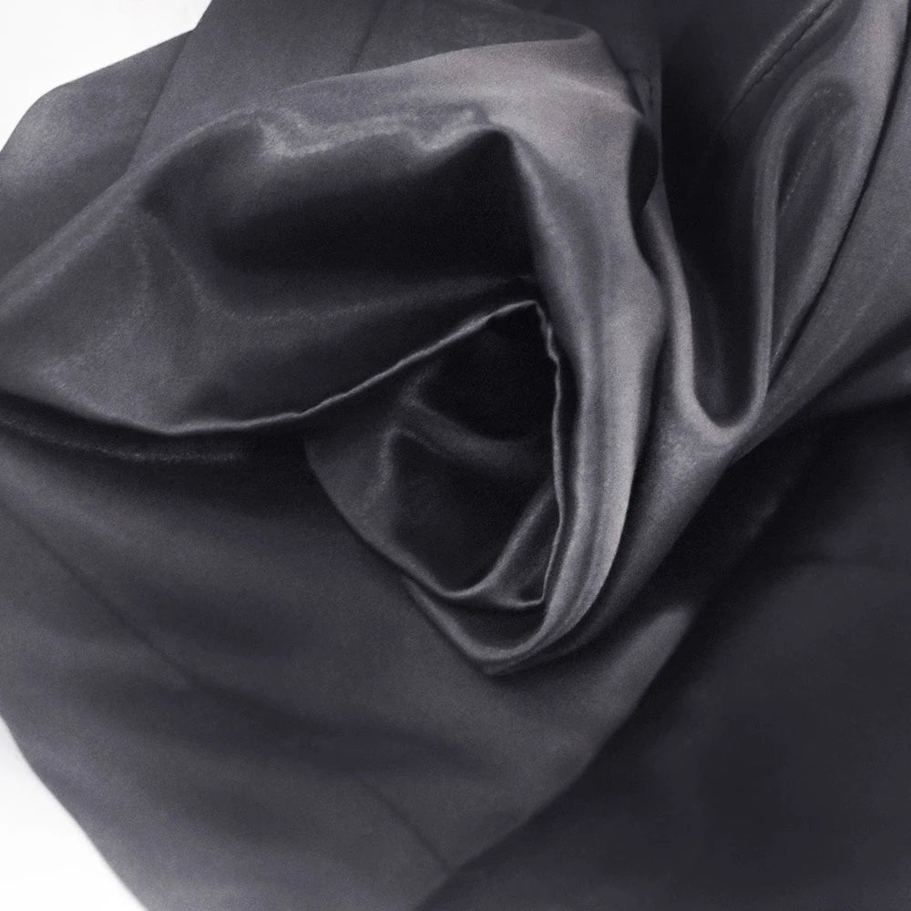 taies d'oreiller satinées soie noires grises élégantes simples maison
