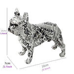 statuette chien multicolore moderne graphique résine abstraite ornement animal
