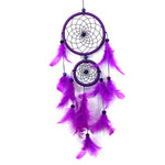 décoration murale attrape rêves noir plumes filigrane pierre semi précieuse boho ethnique chambre coucher