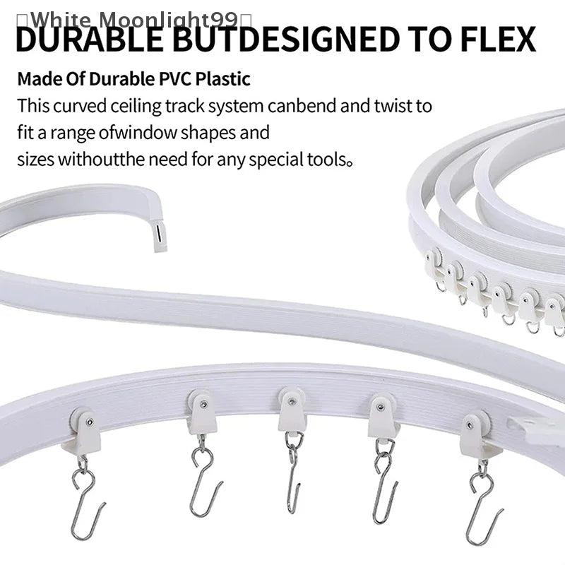 rideau rail flexible blanc moderne clips fixation plaques vis système coulissantINCTEDELETELASTWORD