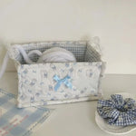 panier rangement coton pliable blanc bleu imprimé animaux utilisation multiple organisation cadeaux