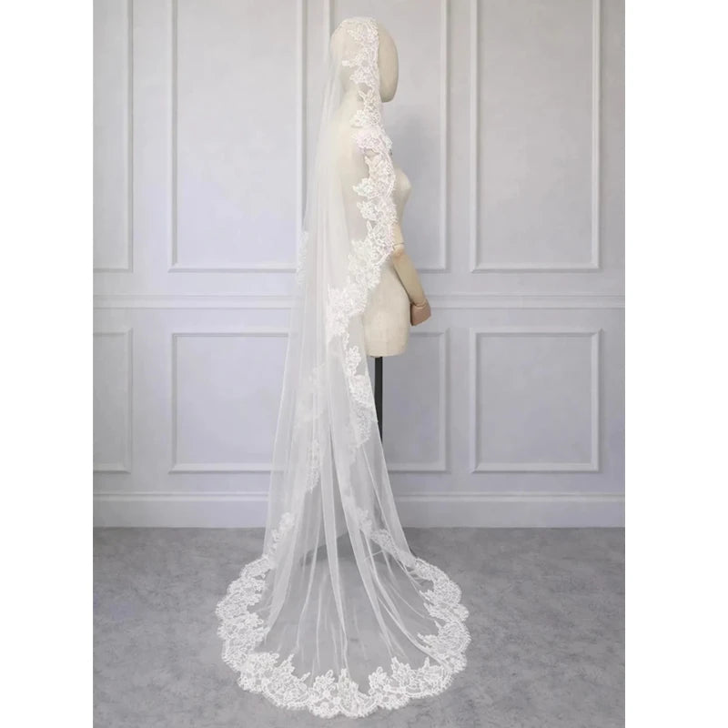 voile mariée blanc dentelle fine classique mariage catholique translucide unique femme adulte espagnol