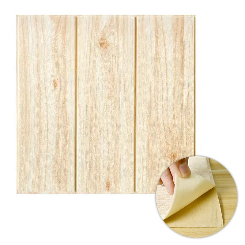 panneaux décoratifs autoadhésifs imitation bois moderne couleur beige clair gris clair blanc intérieur décoration