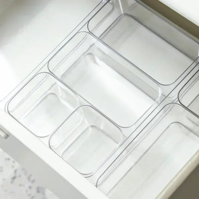 Boîte de rangement transparente en plastique PET blanche