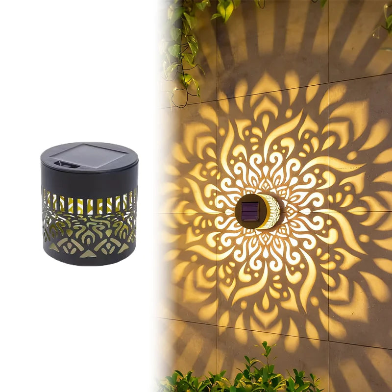 lampe solaire murale mandala décorative motif floral orientaliste imperméable extérieur jardin véranda couloir
