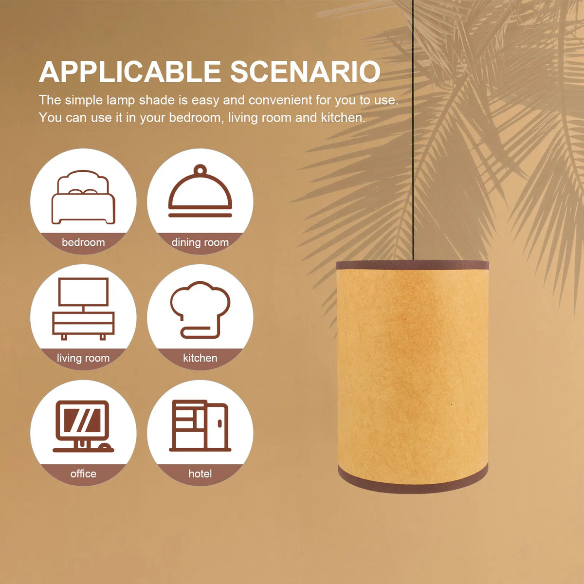 abat jour moderne beige marron texture grunge opacité tringle E27 E14