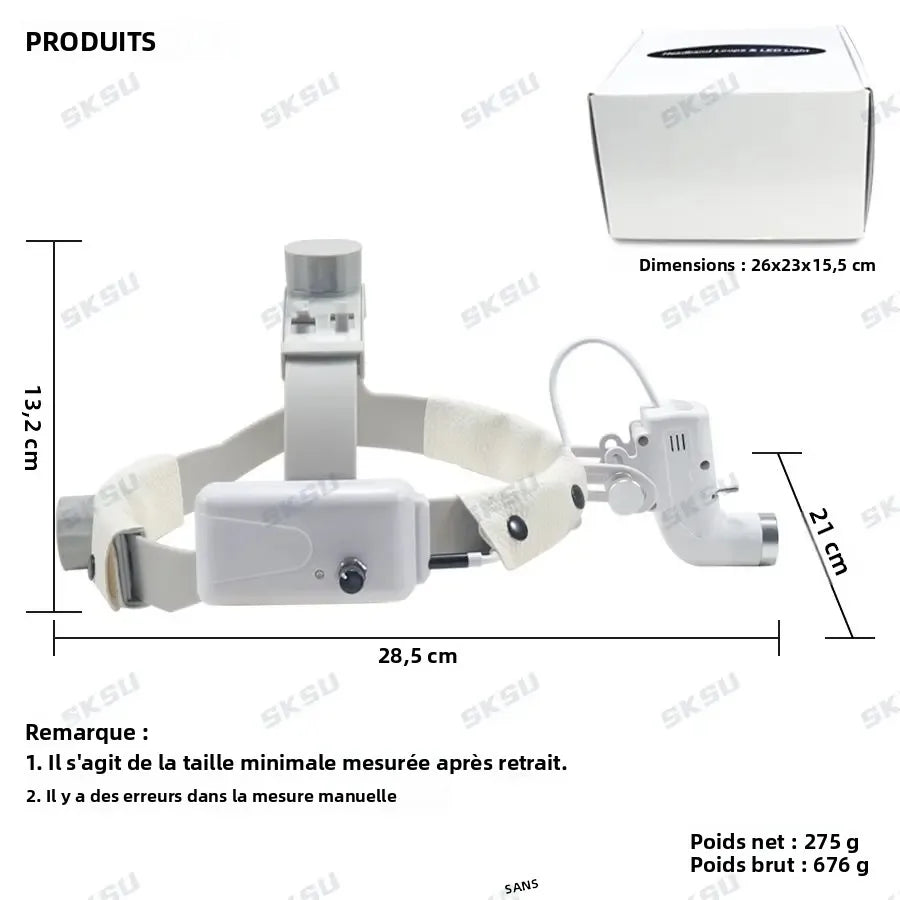 lampe frontale médicale led 5w réglable bandeau professionnel optique dentaire