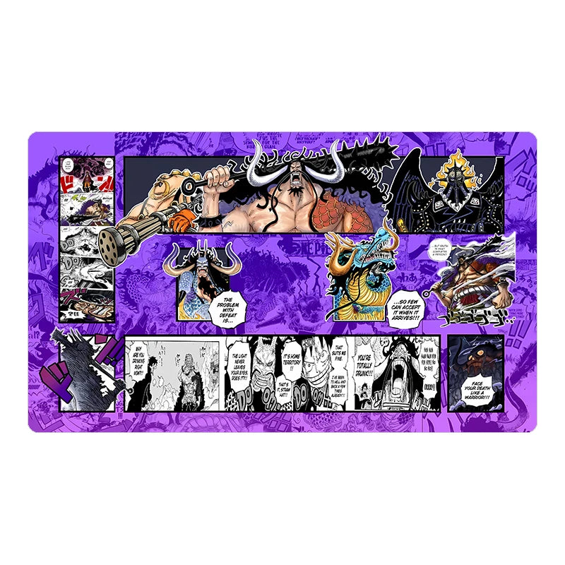 tapis souris anime personnages combats dialogues rouge noir violet marron illustrations opaques
