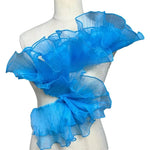 tissu plissé rose clair vert fluo bleu décoration élégante semi transparent fronces dentelle polyester