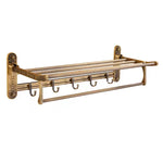 porte serviettes mural bronze floral classique vis fixations bain hygiène produits cosmétiques flacons