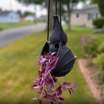cache pot suspendu chauve souris noir gothique original halloween sculpté opacité cordelette