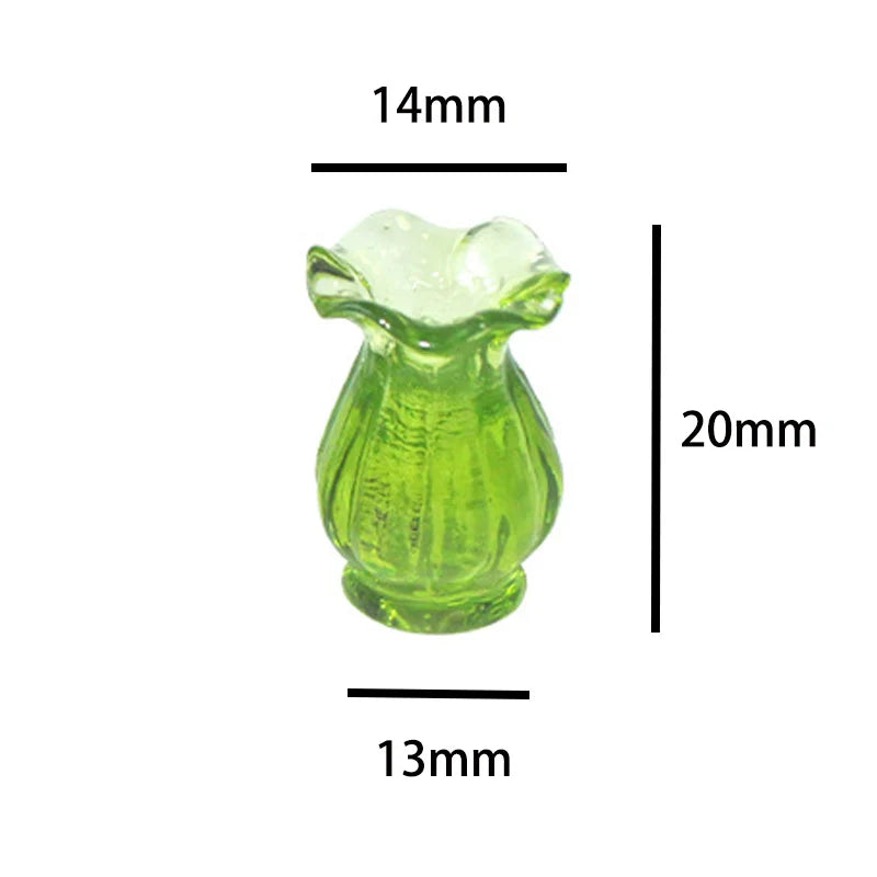 vases résine relief transparents opaques vintage couleurs vert rouge gris bleu violet set 5pcs