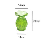 vases résine relief transparents opaques vintage couleurs vert rouge gris bleu violet set 5pcs